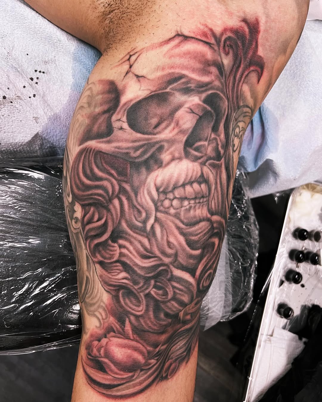 Tattoo by @garlandt35 — realism, black_and_grey