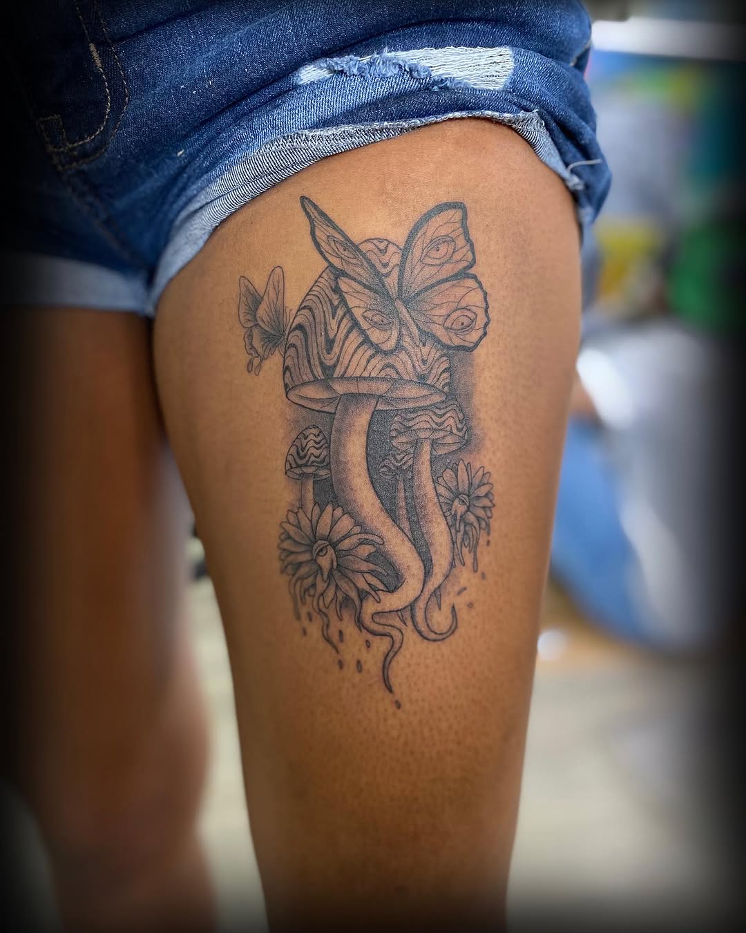 Tattoo by @jaybeetattoo — illustrative, black_and_grey