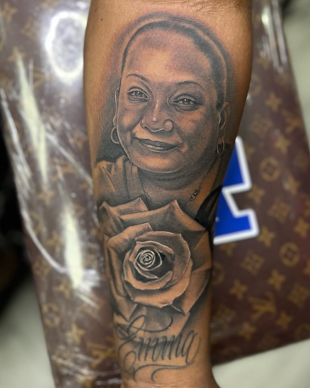 Tattoo by @guinn_art_tatts — realism, black_and_grey