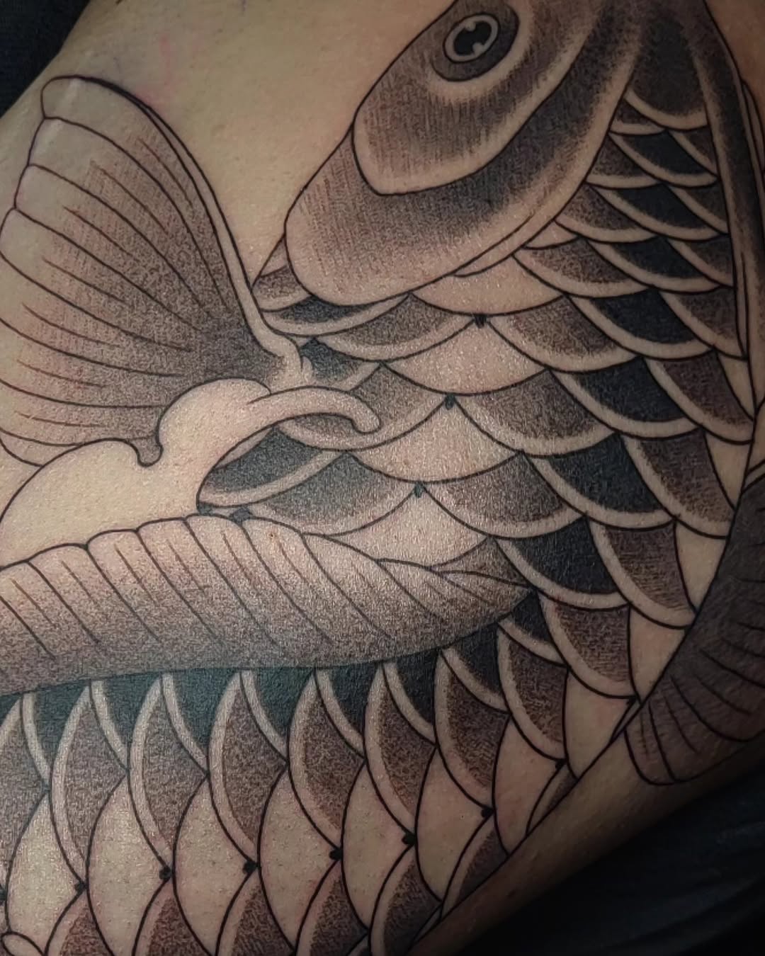 Tattoo by @jaclyngreb — japanese_irezumi, black_and_grey