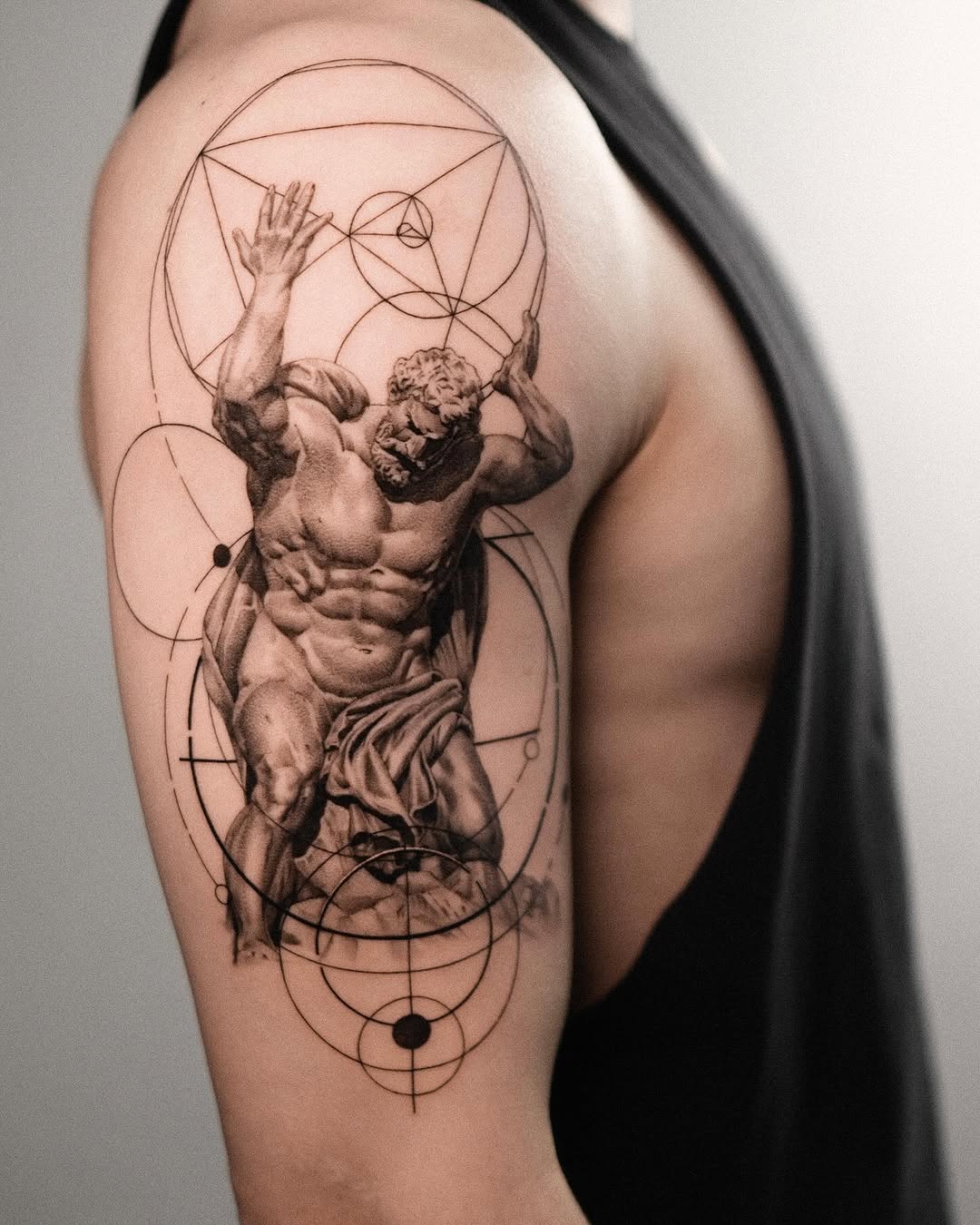 Tattoo by @blackbird_tattooer — realism, geometric