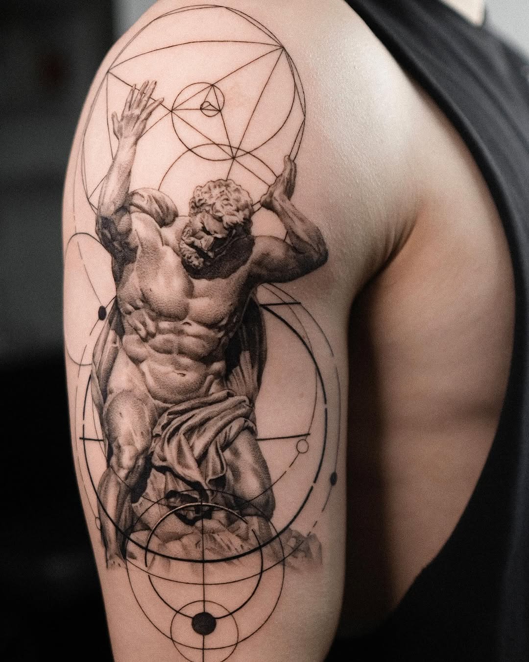 Tattoo by @blackbird_tattooer — realism, geometric