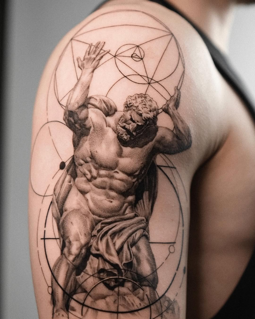 Tattoo by @blackbird_tattooer — realism, geometric