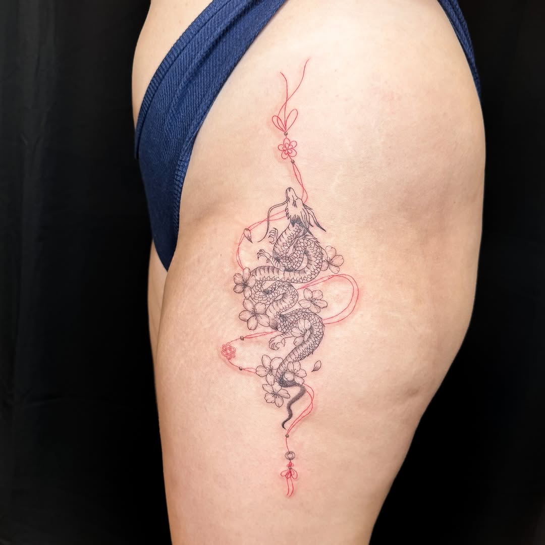 Tattoo by @inkbycee β fine_line, japanese_irezumi