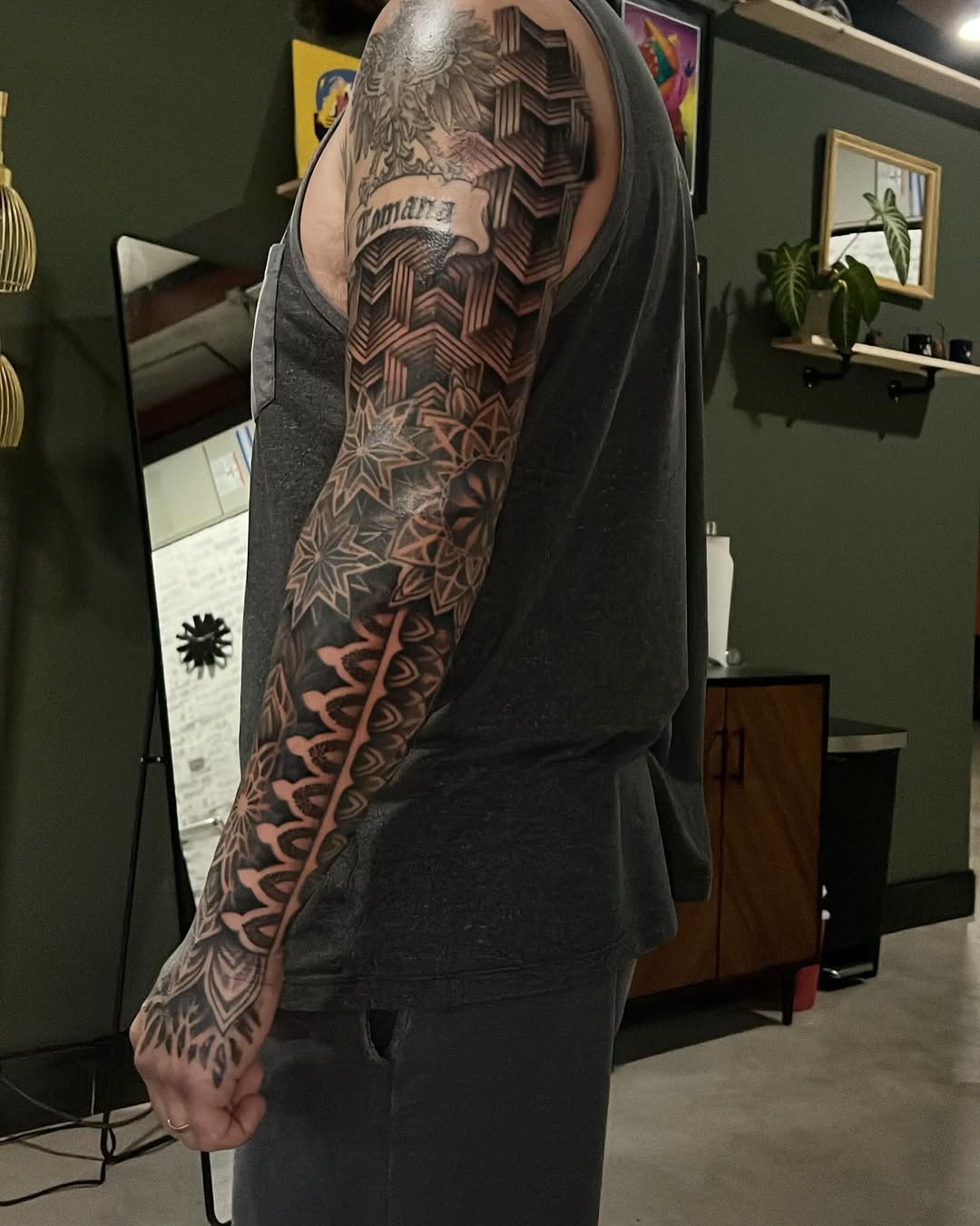 Tattoo by @kee.tattoos — geometric, black_and_grey