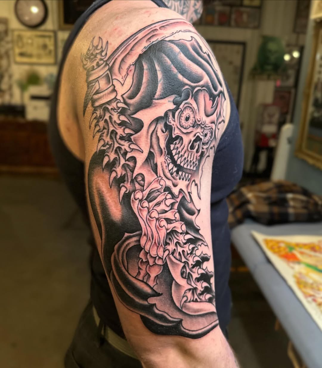 Tattoo by @bails.tattooer โ black_and_grey, dark_realism
