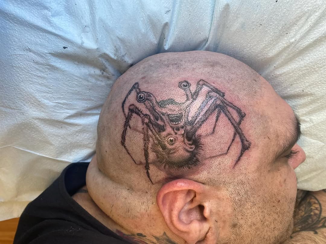 Tattoo by @tattyblasting — black_and_grey, dark_realism