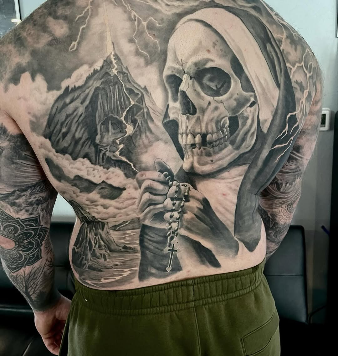 Tattoo by @tonycashtattoos — realism, dark_realism