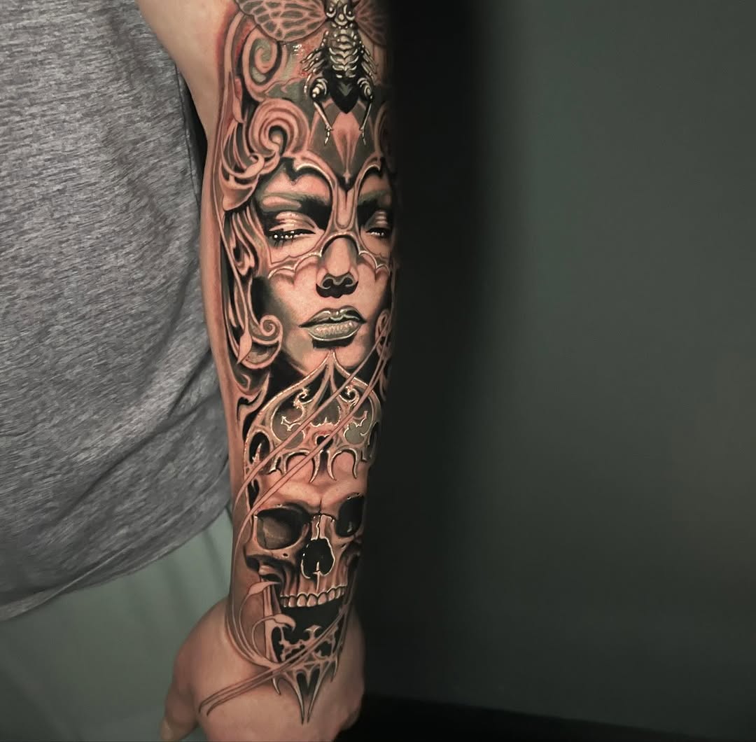 Tattoo by @borrowedparticles โ black_and_grey, realism