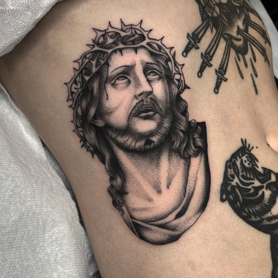 Tattoo by @dakotatattoo — black_and_grey, realism