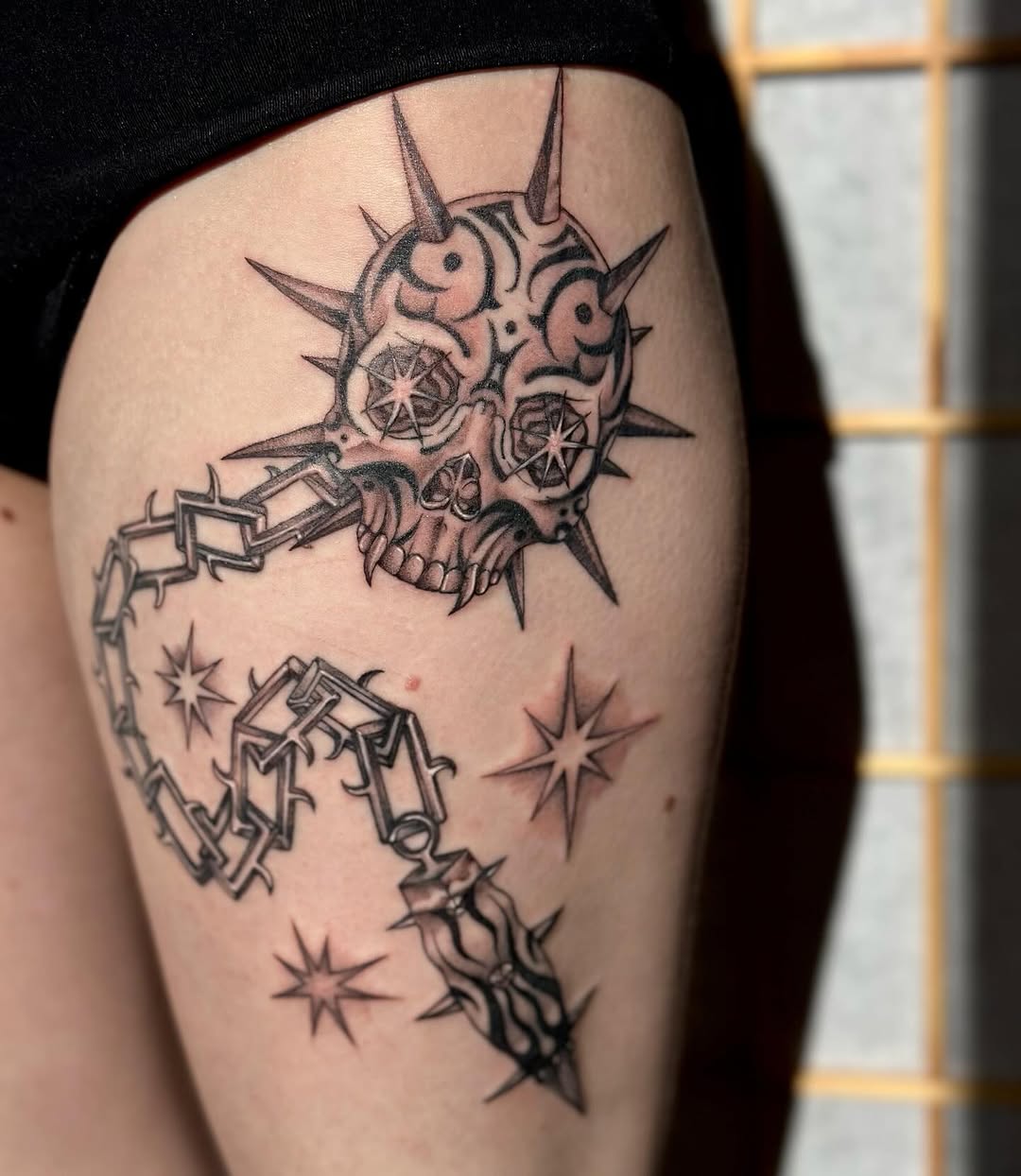 Tattoo by @chronicloving — black_and_grey
