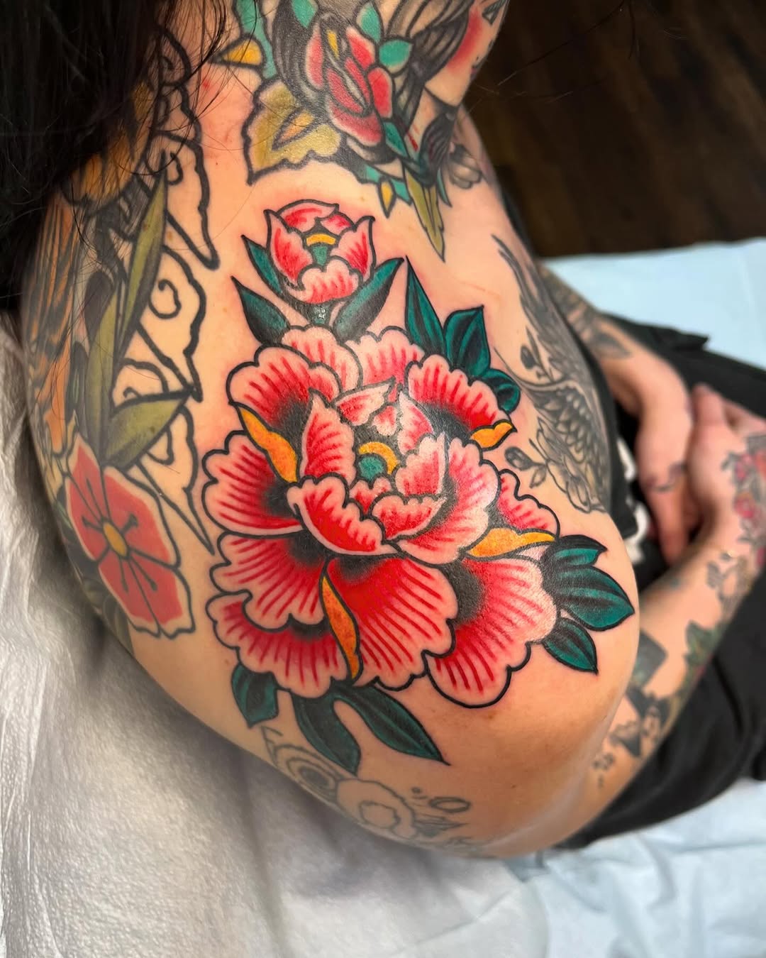 Tattoo by @macybirdtattoos — american_traditional, japanese_irezumi