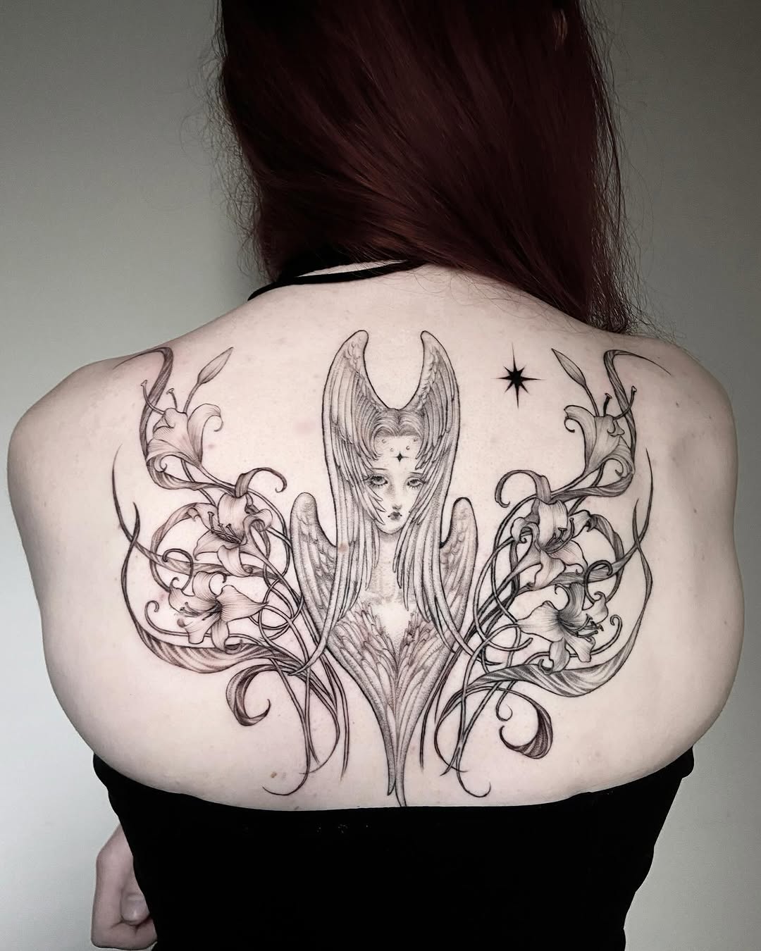 Tattoo by @friedraven_tattoo β fine_line, black_and_grey