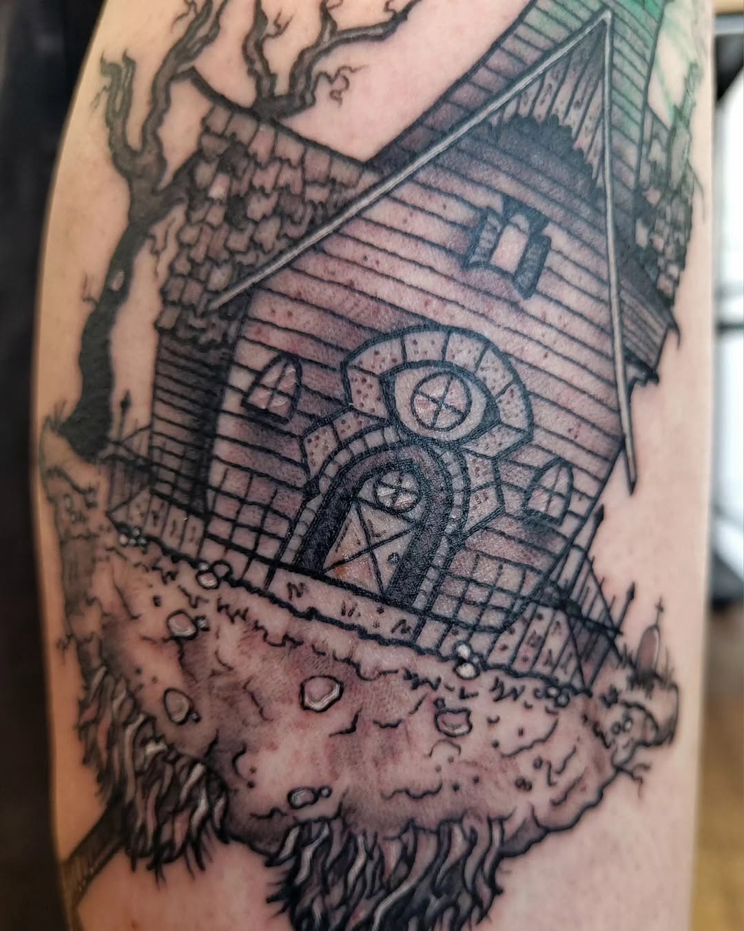 Tattoo by @lorhagarty — illustrative, black_and_grey