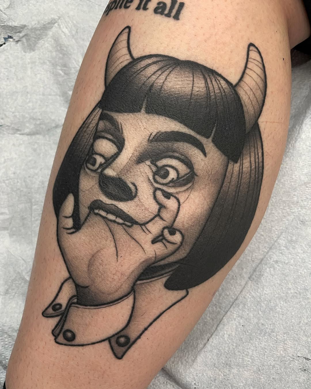 Tattoo by @amyjeantattoos — chicano, black_and_grey