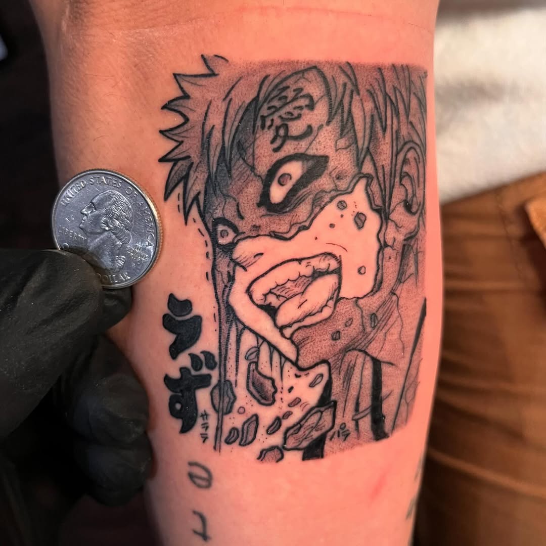 Tattoo by @zurdtauroink — illustrative, anime