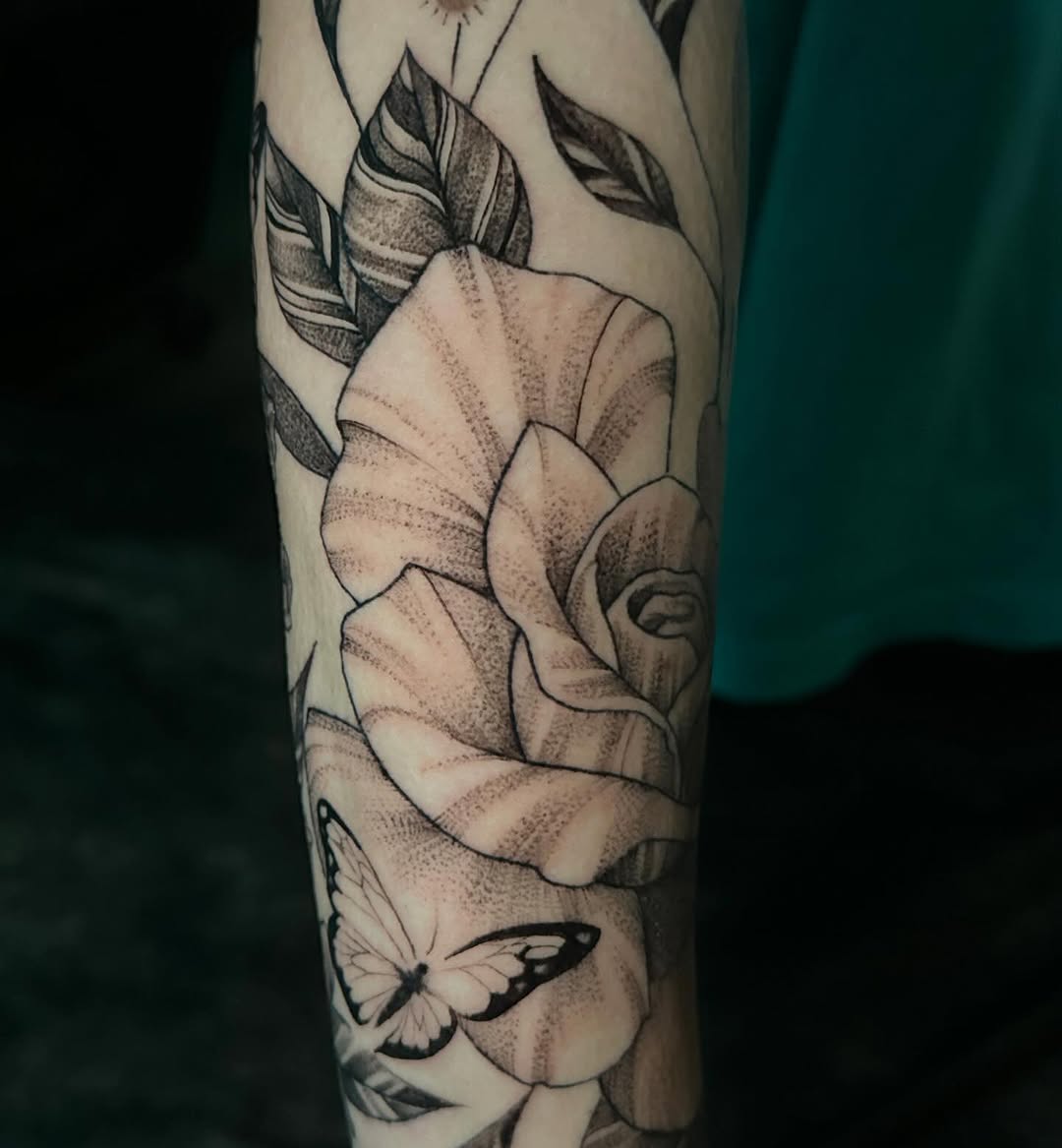 Tattoo by @mrlanecollins — dotwork, black_and_grey