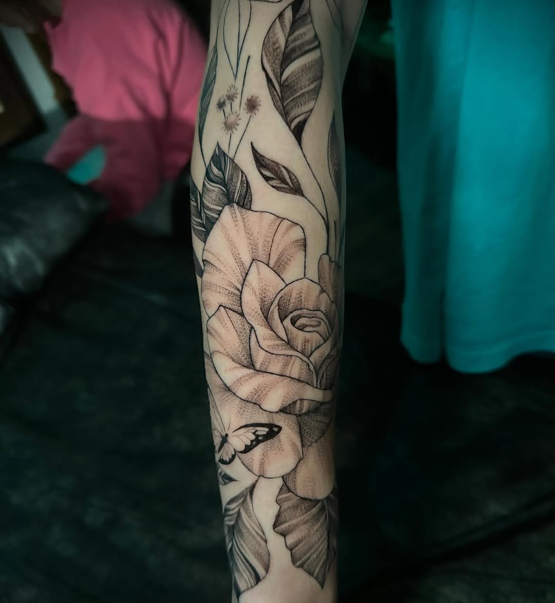 Tattoo by @mrlanecollins — black_and_grey, dotwork