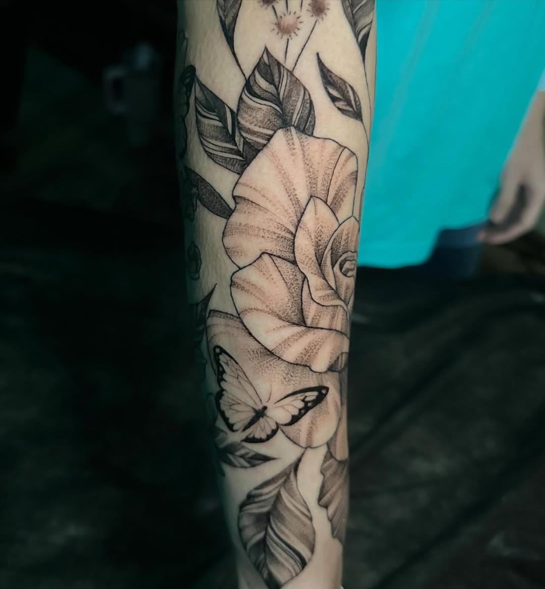 Tattoo by @mrlanecollins — black_and_grey, dotwork