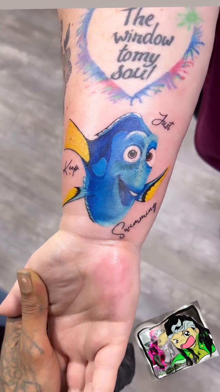 Tattoo by @shaunboweink — anime, watercolor