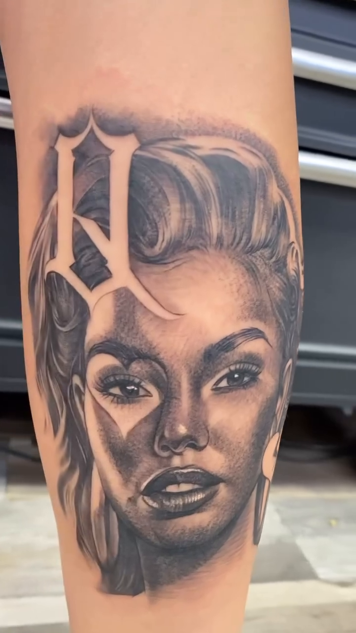 Tattoo by @midnight_club_rarijunior — black_and_grey, realism