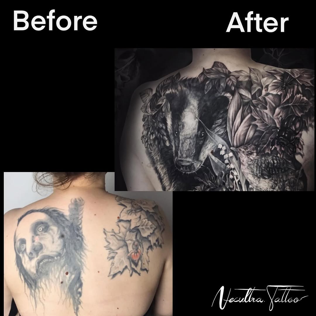 Tattoo by @necultra.tattoo — realism, black_and_grey