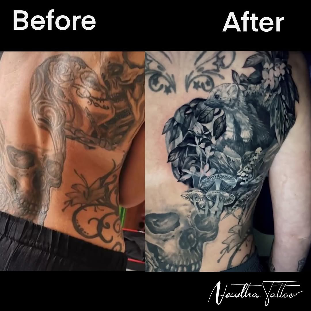 Tattoo by @necultra.tattoo — realism, black_and_grey