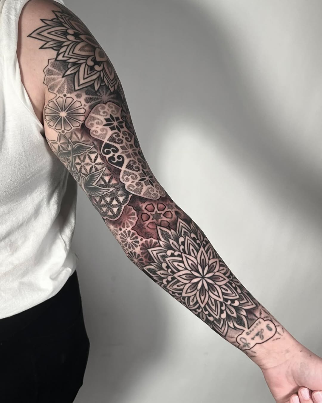 Tattoo by @ericharetattoo — geometric, dotwork