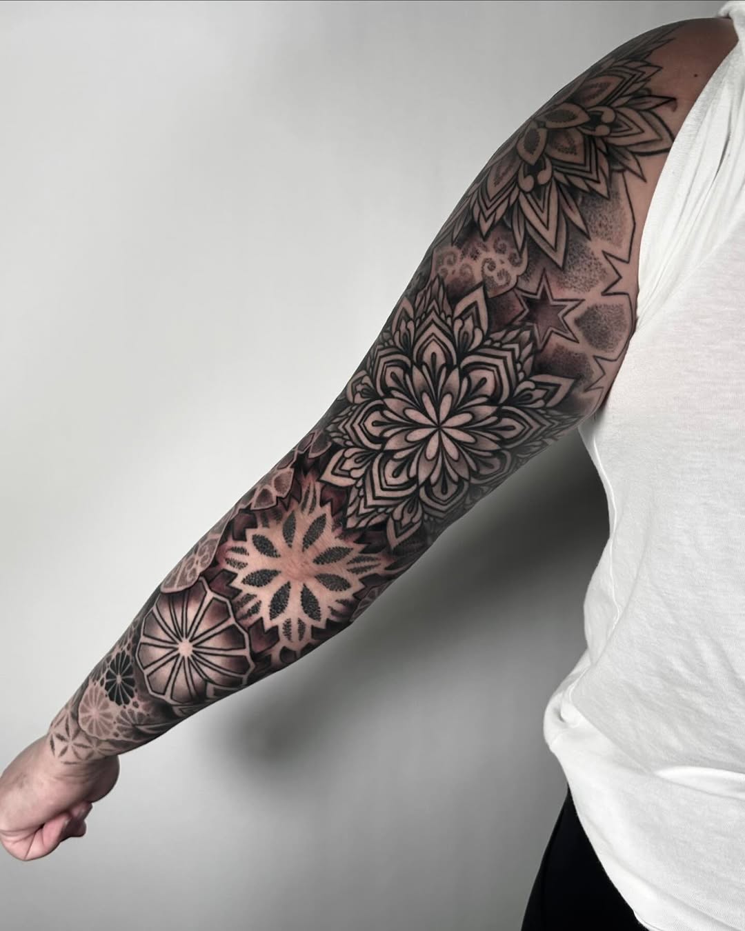 Tattoo by @ericharetattoo — geometric, black_and_grey