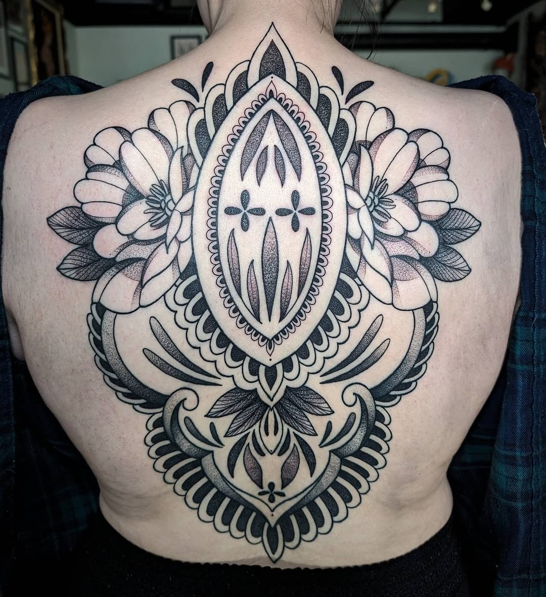 Tattoo by @kattiebaby β dotwork, ornamental
