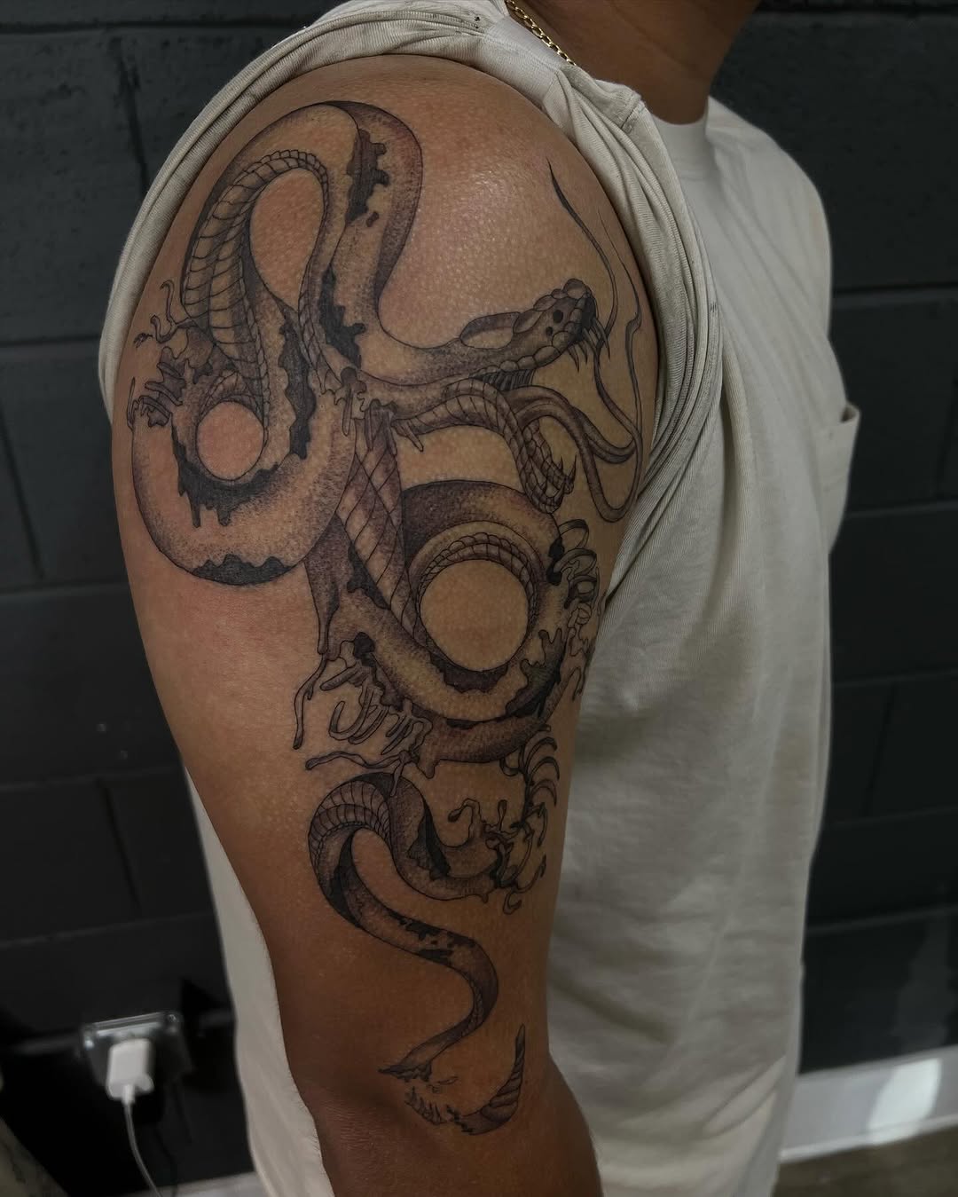 Tattoo by @ashlyntheartist — illustrative, black_and_grey
