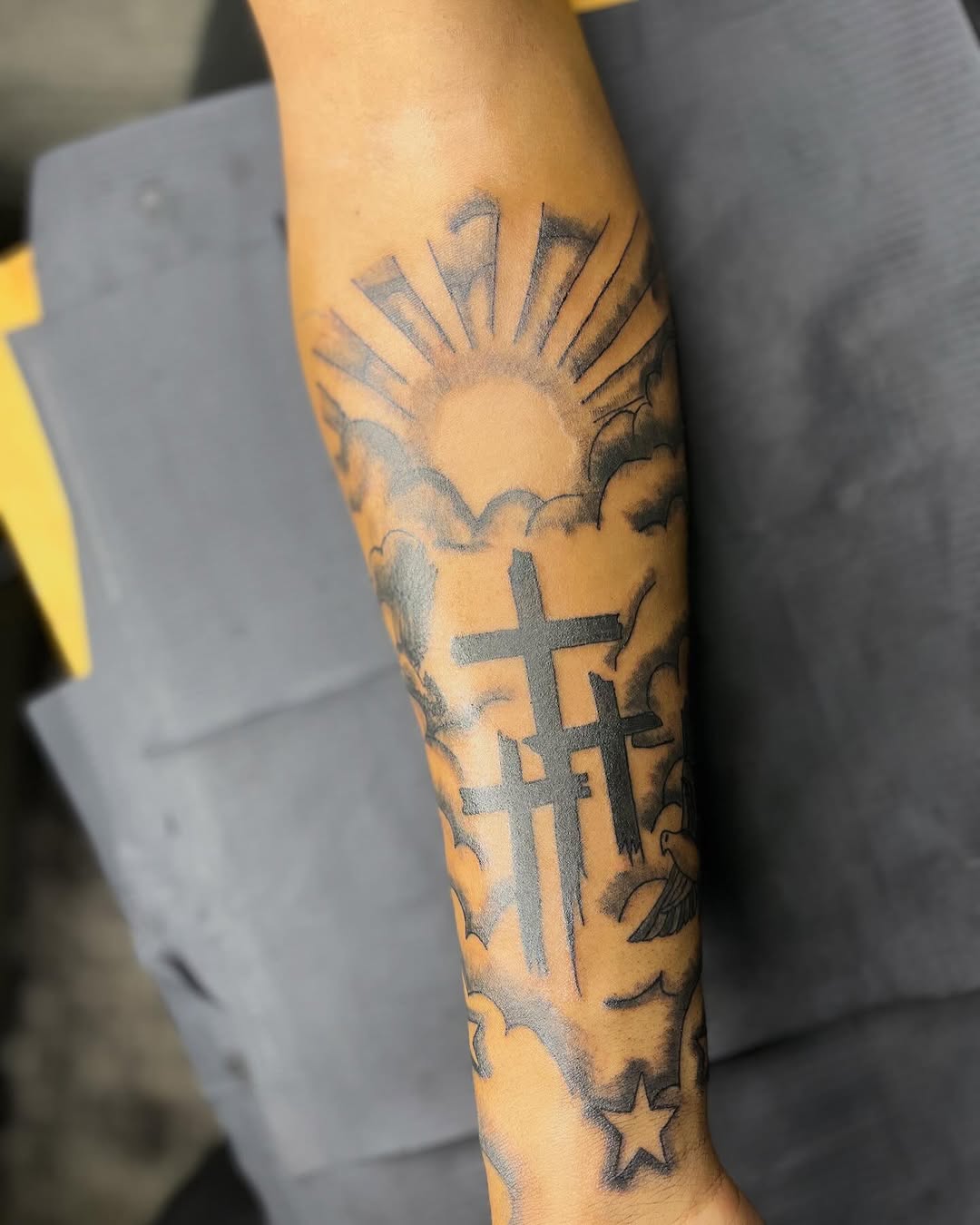 Tattoo by @cmoreink — black_and_grey, illustrative