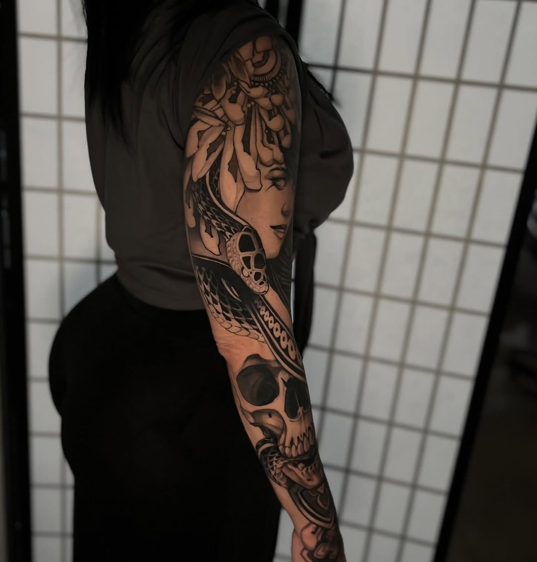 Tattoo by @cvaldestattoos — black_and_grey, realism