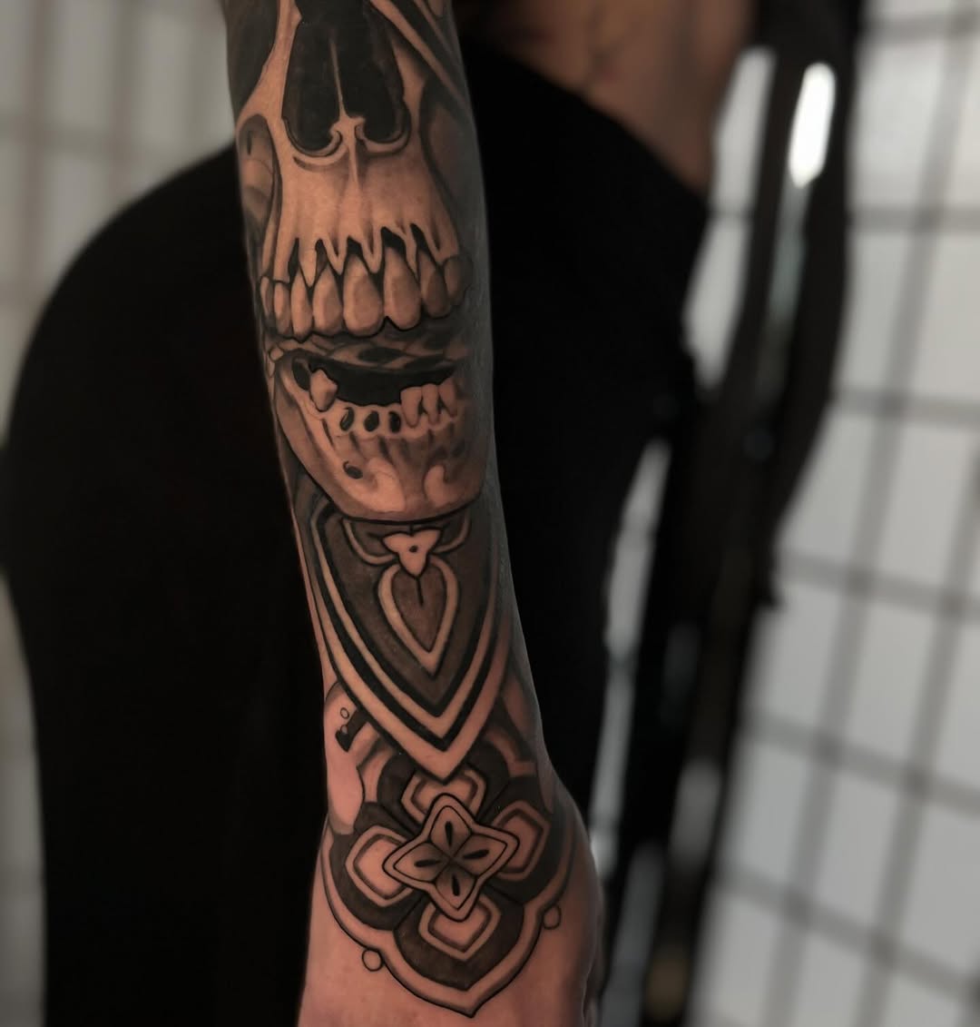 Tattoo by @cvaldestattoos — black_and_grey, realism