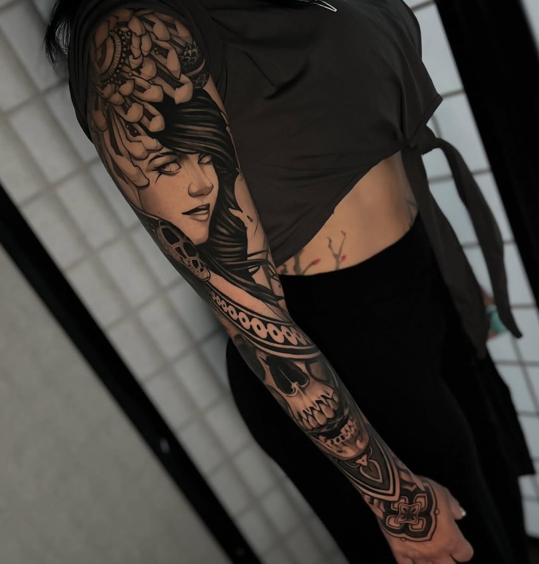 Tattoo by @cvaldestattoos — black_and_grey, realism
