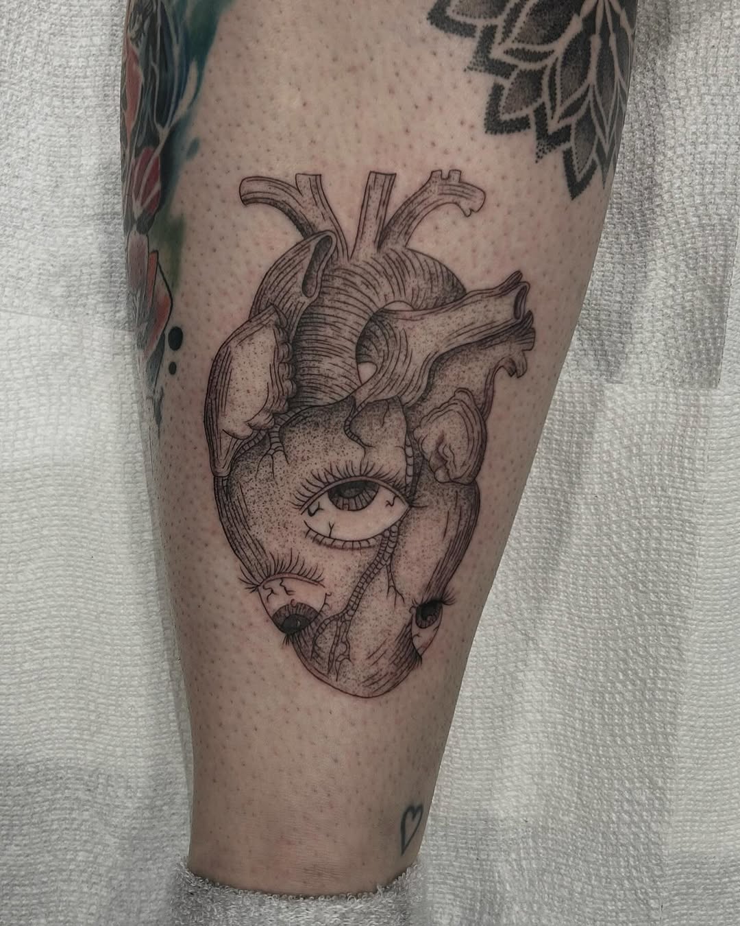 Tattoo by @lildebbie214 — black_and_grey, dotwork