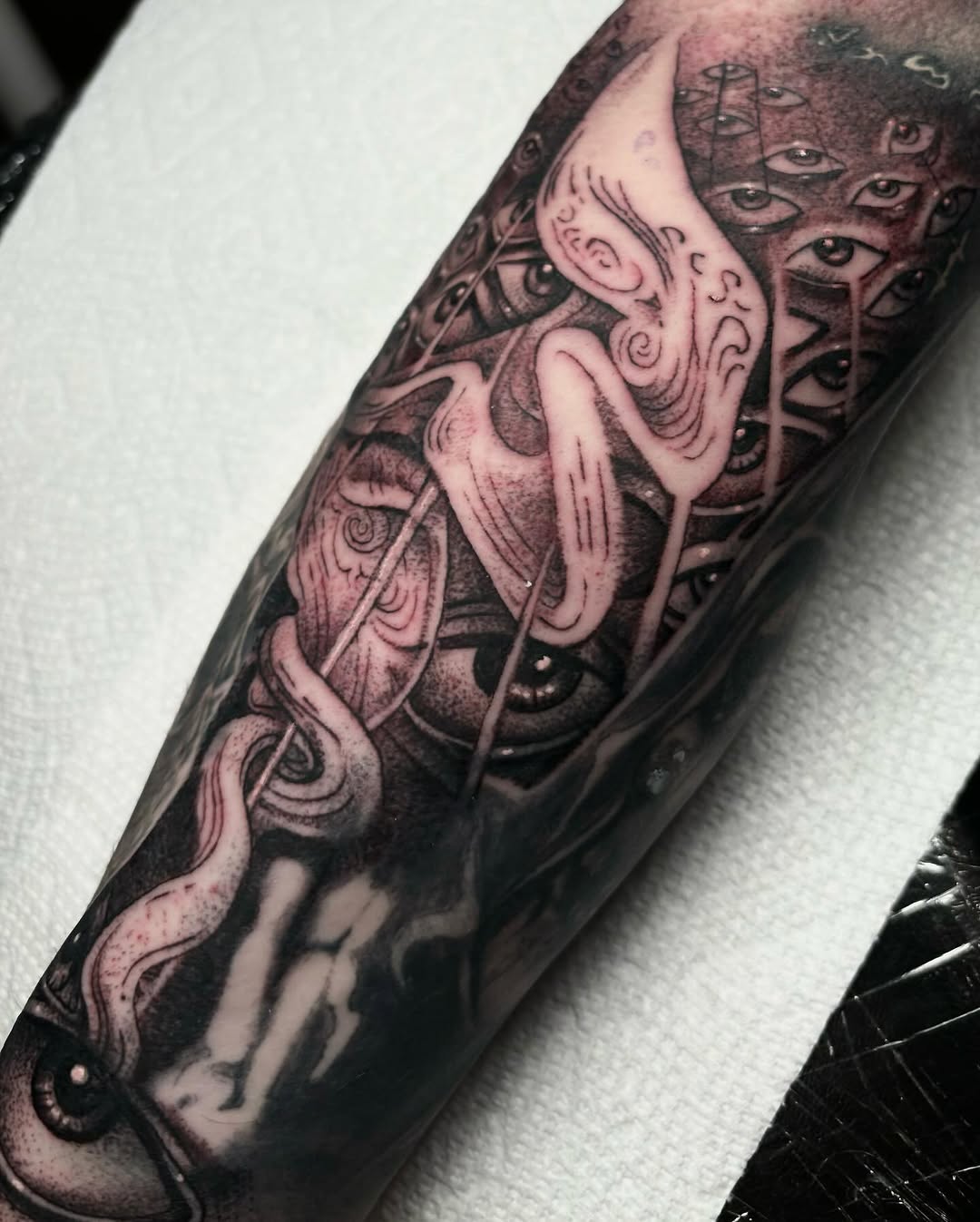 Tattoo by @tatsproshops โ blackwork, dark_realism