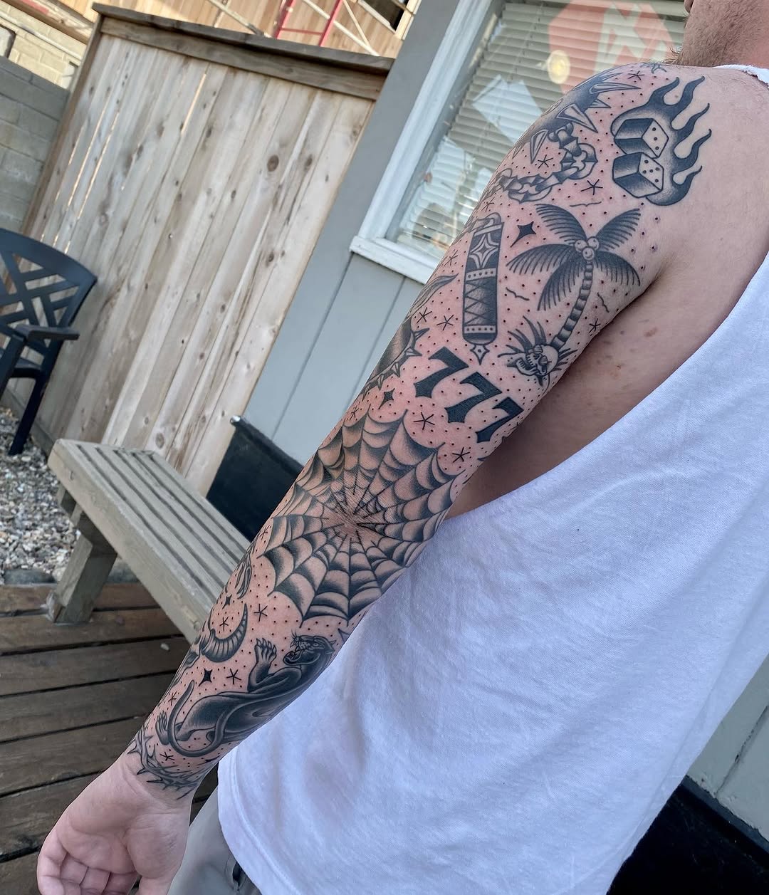 Tattoo by @threeseastattoo โ american_traditional, black_and_grey