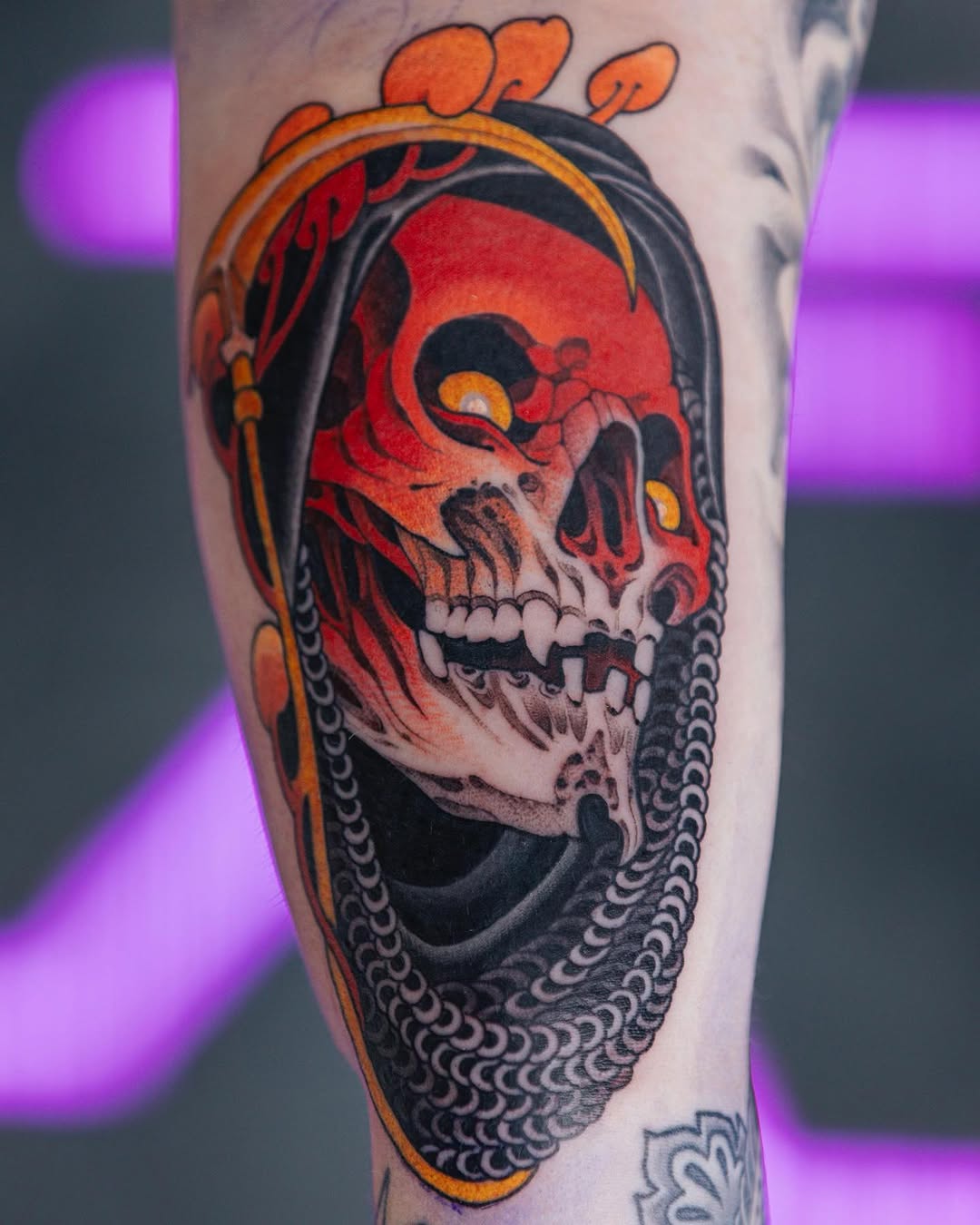 Tattoo by @aaronriddletattoos — neo_traditional, black_and_grey