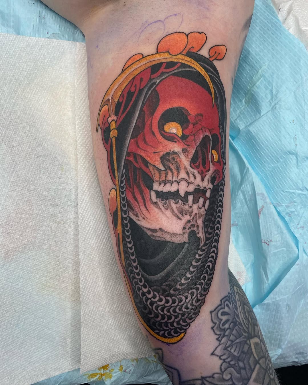 Tattoo by @aaronriddletattoos — neo_traditional, dark_realism