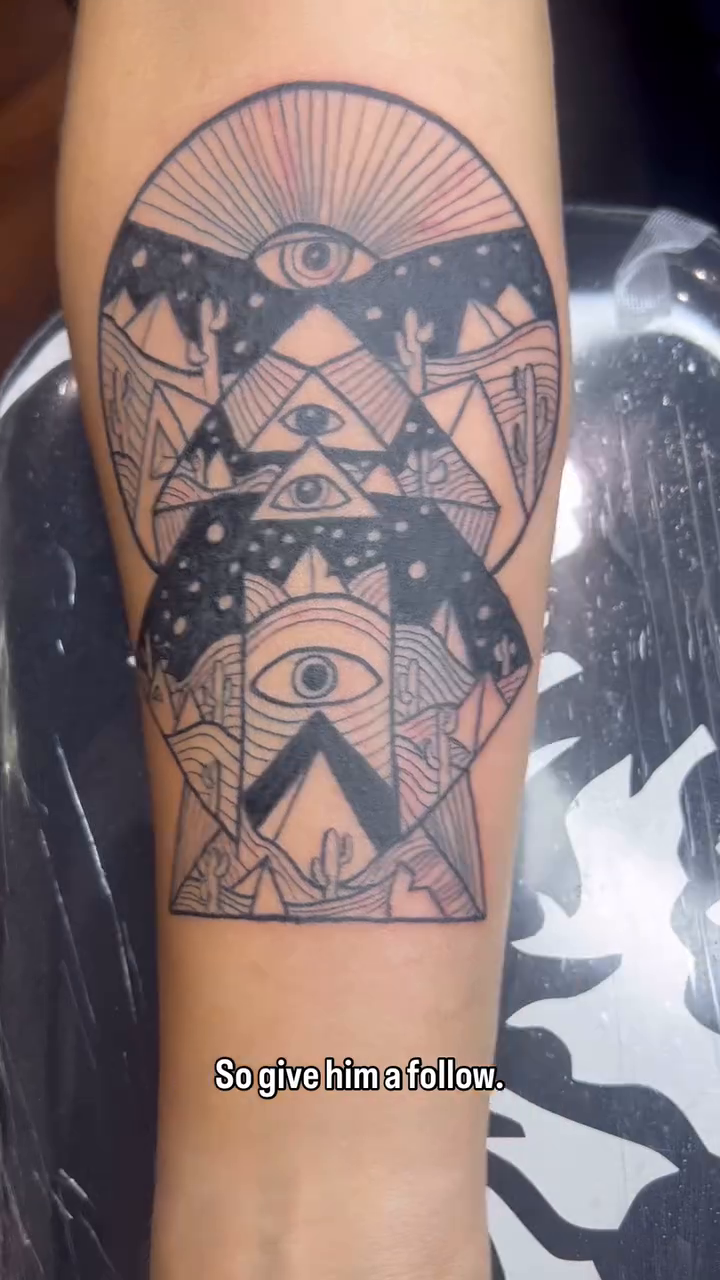 Tattoo by @visionarytattoos — geometric, illustrative