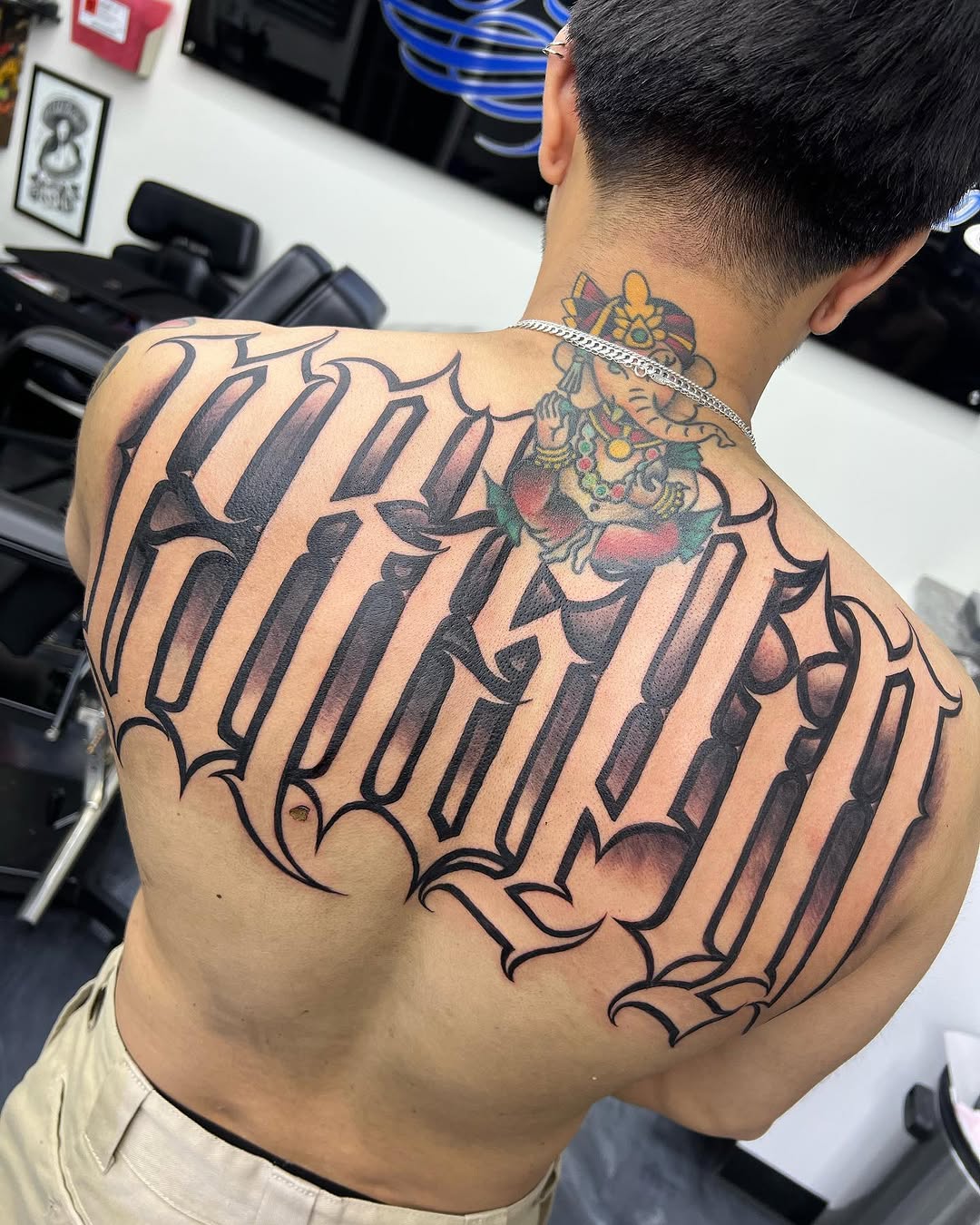 Tattoo by @playboy_script_ β lettering_script, illustrative