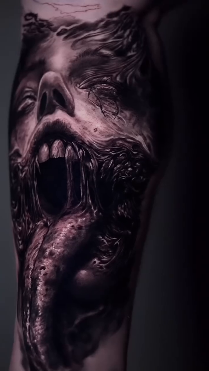 Tattoo by @zach.the.ripperr — dark_realism, black_and_grey