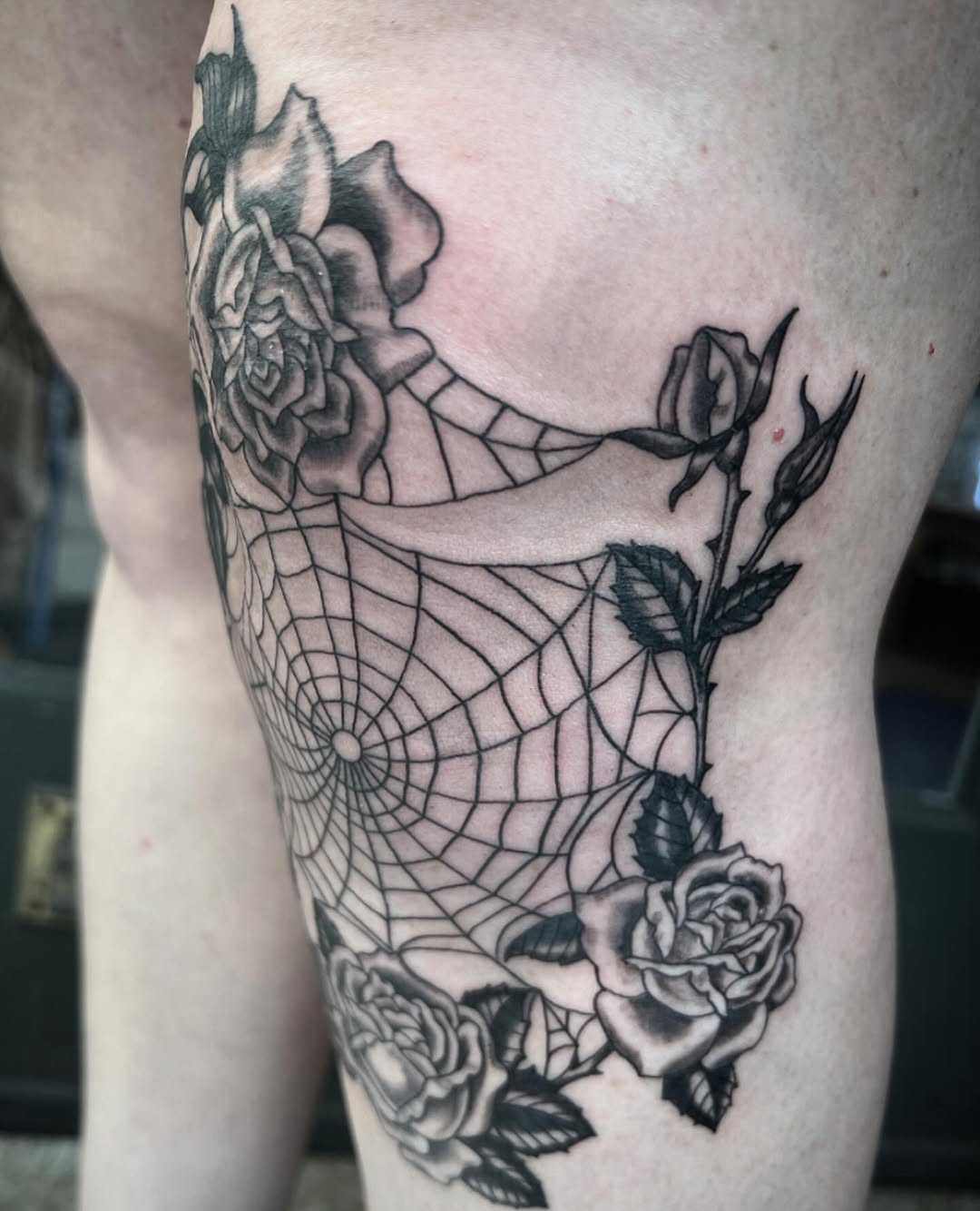 Tattoo by @the_slim_reaper_tattoo — black_and_grey
