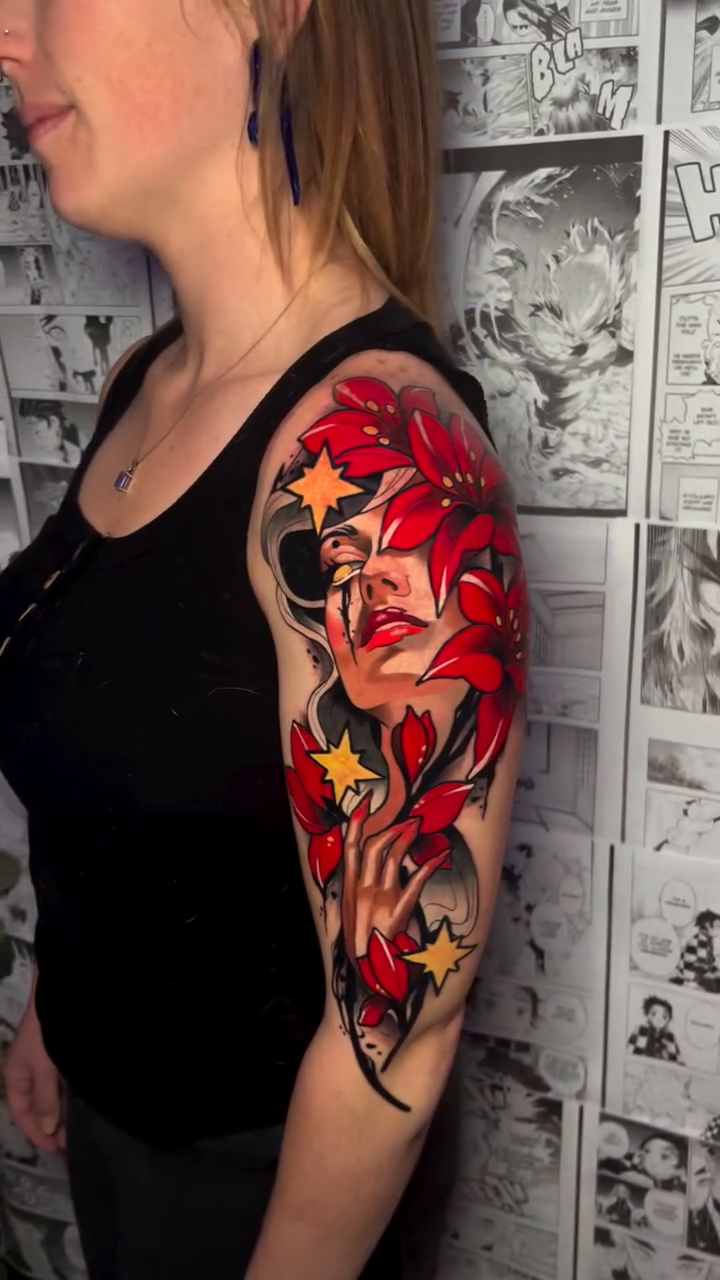 Tattoo by @shortyadtrtattoos — neo_traditional, japanese_irezumi
