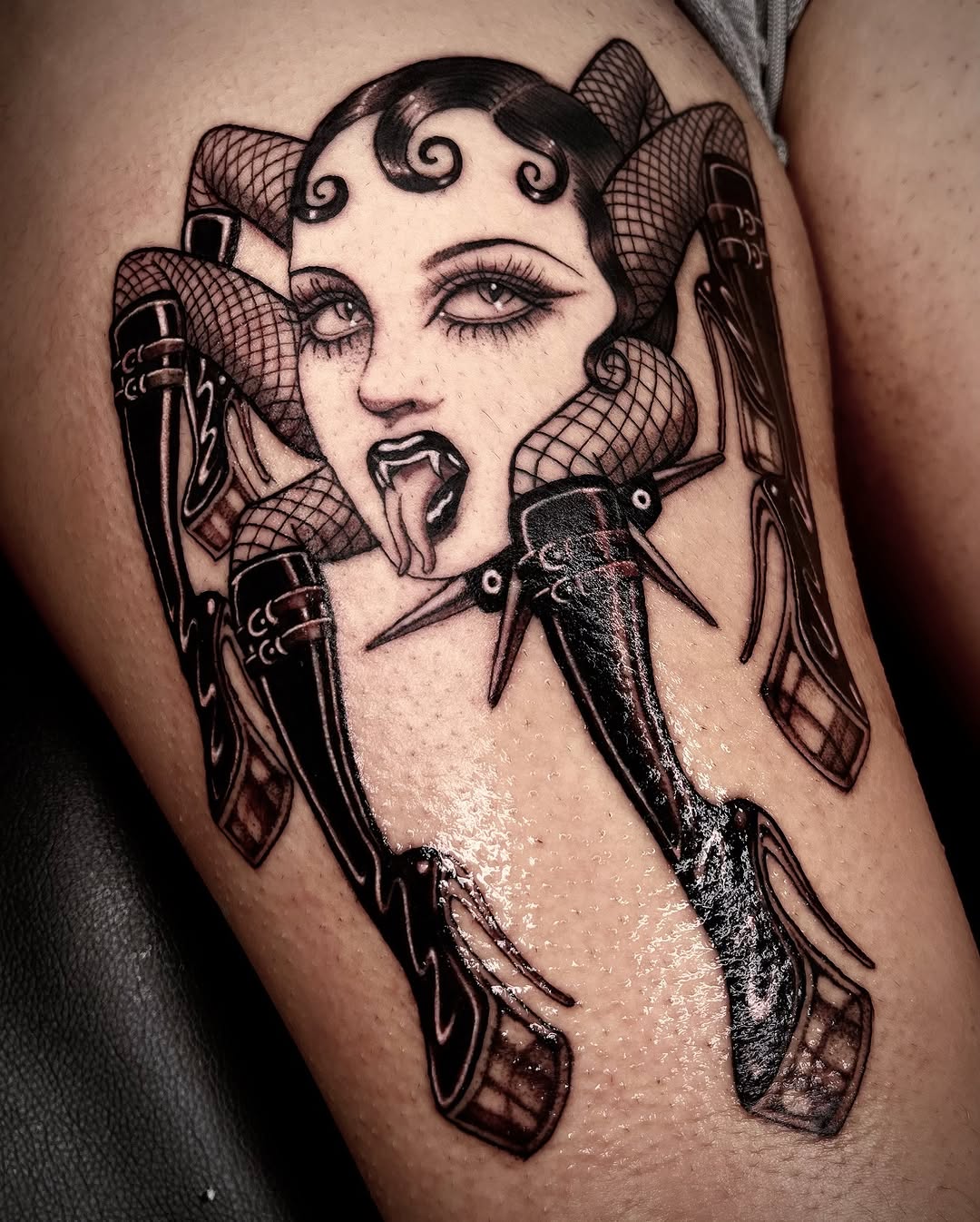 Tattoo by @jaded_youth_ — neo_traditional, black_and_grey