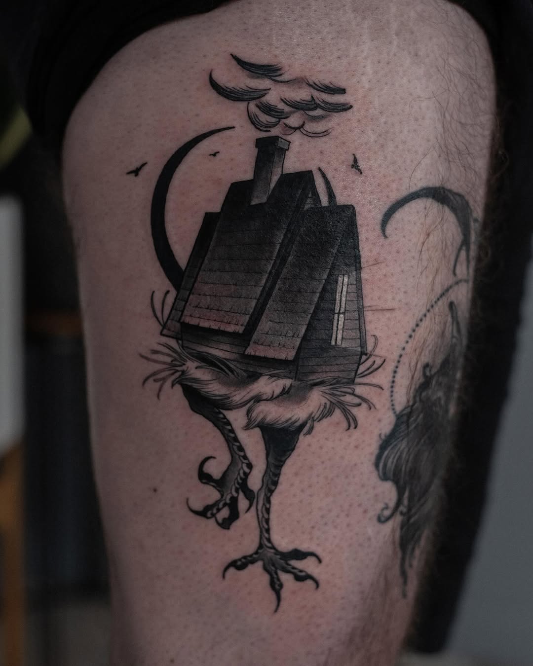 Tattoo by @obiecruztattoo — dark_realism, blackwork