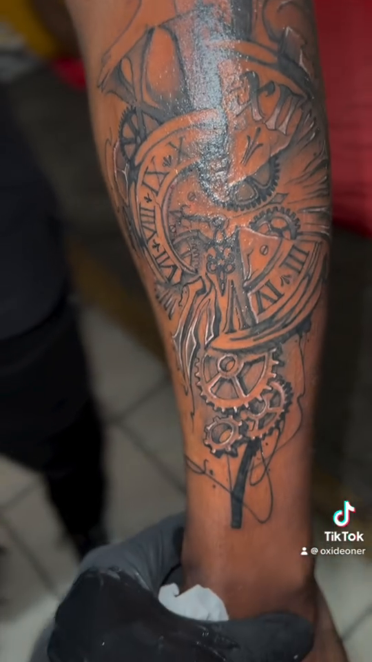 Tattoo by @oxide_inker — illustrative, black_and_grey