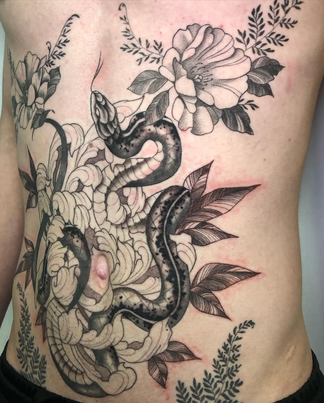 Tattoo by @vulgarviolets — black_and_grey, realism