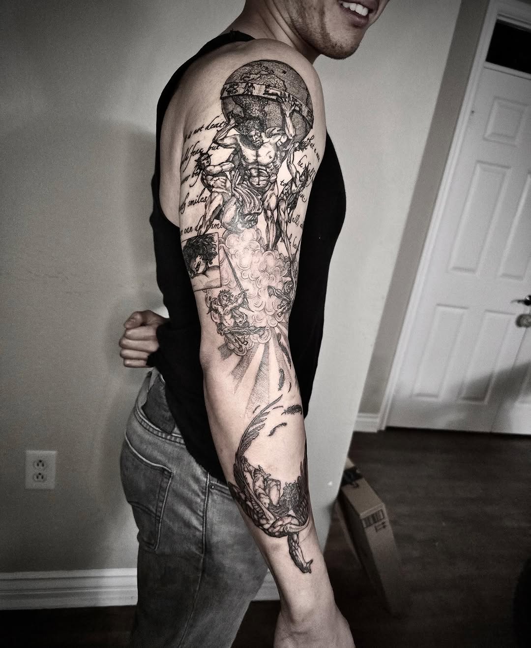 Tattoo by @quinstattoos — black_and_grey